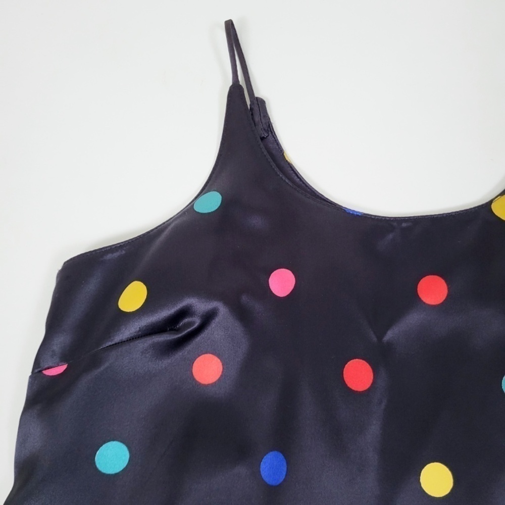 *Free With Purchase* 80's Polka Dot Camisole Satin Shiny 90’s Sleeveless Tank - Picture 4 of 5